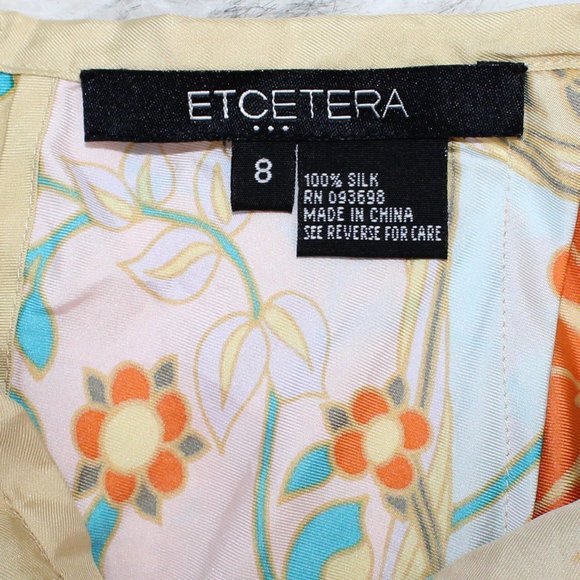 Etcetera 100% Silk Floral Skirt Asymmetrical Hem - Picture 8 of 12